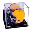 Better Display Cases Acrylic Mini - Miniature Football Helmet (not Full Size) Display Case with Mirror, Gold Risers and Black Base, Wallmount (A003-GR) view 1