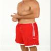 UZZI Men's Relax Long Cargo Swim Trunks Red M view 2
