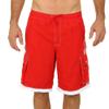 UZZI Men's Relax Long Cargo Swim Trunks Red M view 4