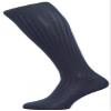 Pantherella Mens Danvers Rib Over the Calf Cotton Lisle Socks - Navy - Medium view 1