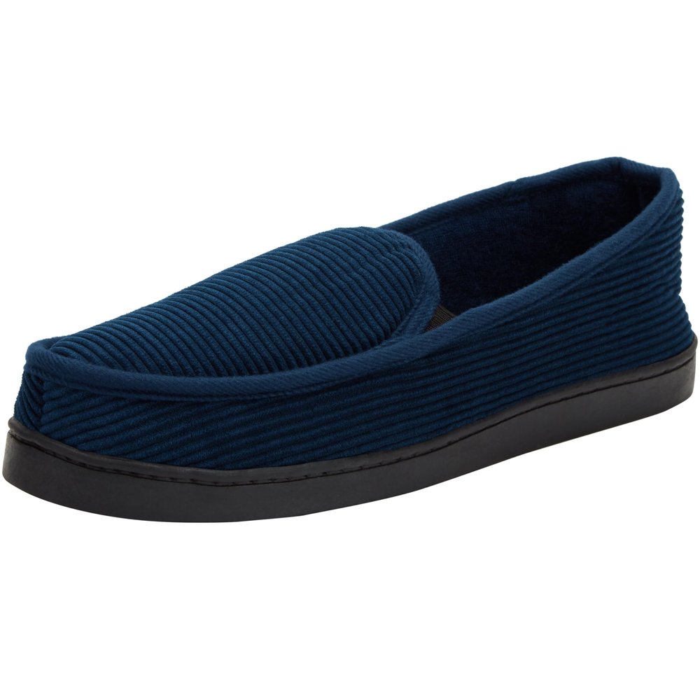 KingSize Men's Cotton Corduroy Slippers - 16 M, Navy