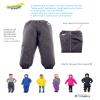 Splashy Waterproof Rain Pants for Kids (2T, Navy) view 3