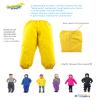 Splashy Waterproof Rain Pants for Kids (3T, Yellow) view 3