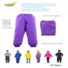 Splashy Waterproof Rain Pants for Kids (2T, Purple) view 3