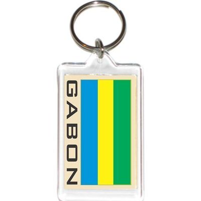 Acrylic KeyChains KeyRings Holders - Asia & Africa Grp 1 (12-Pack, Country: Gabon)