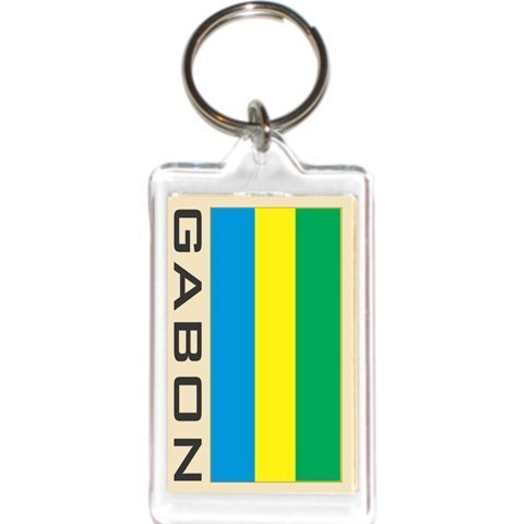 Acrylic KeyChains KeyRings Holders - Asia & Africa Grp 1 (12-Pack, Country: Gabon)