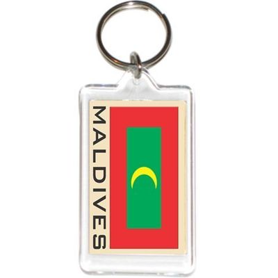 Acrylic KeyChains KeyRings Holders - Asia & Africa Grp 2 (12-Pack, Country: Maldives)