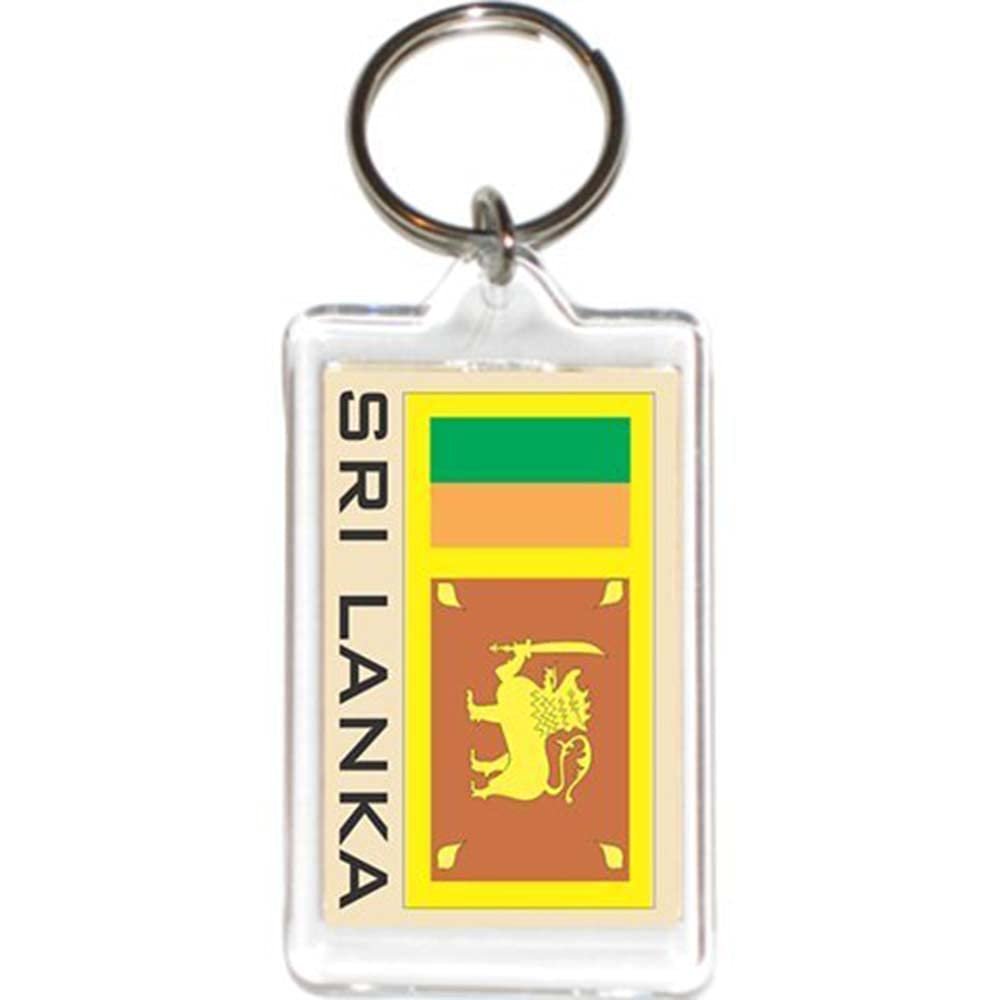Acrylic KeyChains KeyRings Holders - Asia & Africa Grp 3 (12-Pack, Country: Sri Lanka)