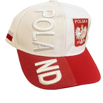 Baseball Caps Hats with Five 3D Embroideries Countries of Europe (3-Pack, Country: Poland)