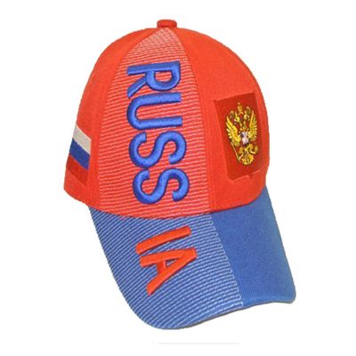 Baseball Caps Hats with Five 3D Embroideries Countries of Asia & Africa (3-Pack, Country: Russia)