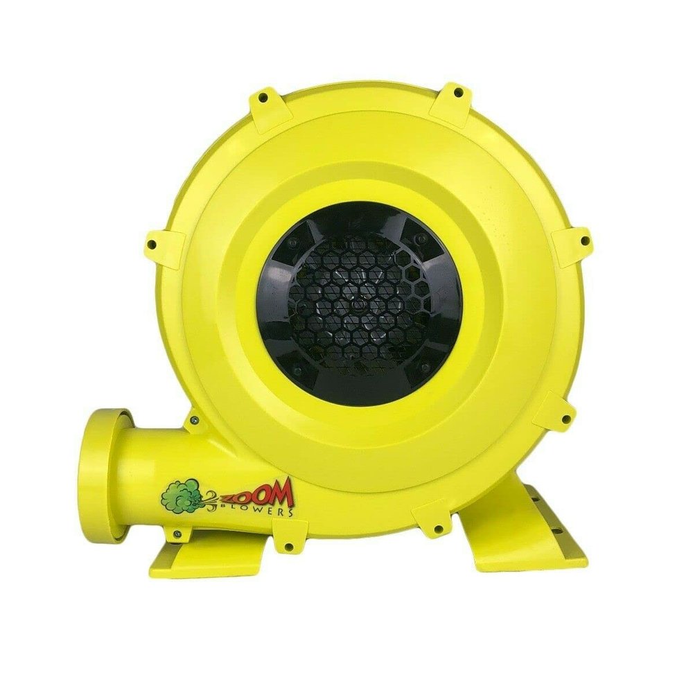 Zoom 1 HP Inflatable Bounce House Blower Air Pump Fan, W4L 750 Watt Residential Inflatable Blower for Bounce Houses, Combos, and Advertising Inflatables, Energy Efficient and Compact for Home Use