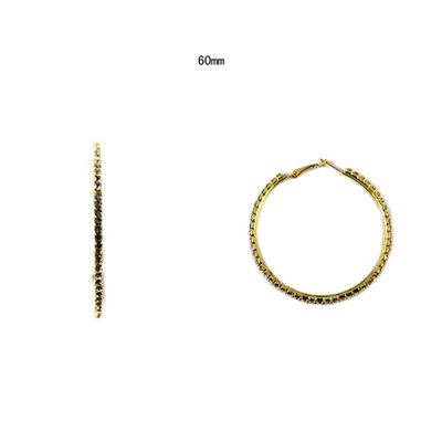 60mm Rhinestone Hoop Earrings in Gold-Tone