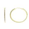 60mm Rhinestone Hoop Earrings in Gold-Tone view 2