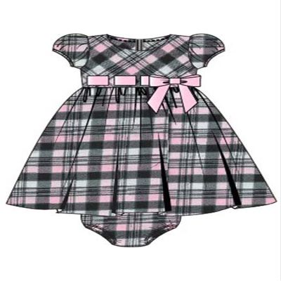 Bonnie Baby Baby Girls' Plaid Pull Thru Ribbon Dress, Pink, 12 Months