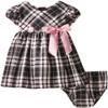 Bonnie Baby Baby Girls' Plaid Pull Thru Ribbon Dress, Pink, 12 Months view 2
