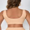 Boolavard Women's Seamless Sports Style Bra Crop Top Vest Stretch Shapewear (US, Alpha, 3X-Large, Regular, Regular, Nude) view 2
