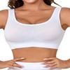 Boolavard Women's Seamless Sports Style Bra Crop Top Vest Stretch Shapewear (US, Alpha, Small, Regular, Regular, White) view 1