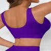 Boolavard New Seamless Sports Style Bra Crop Top Vest Comfort Stretch Bras Shapewear (S, Purple) view 2