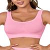 Boolavard New Seamless Sports Style Bra Crop Top Vest Comfort Stretch Bras Shapewear (3XL, Baby Pink) view 1