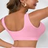 Boolavard New Seamless Sports Style Bra Crop Top Vest Comfort Stretch Bras Shapewear (3XL, Baby Pink) view 3