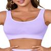 Boolavard New Seamless Sports Style Bra Crop Top Vest Comfort Stretch Bras Shapewear (3XL, Lilac) view 1