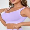 Boolavard New Seamless Sports Style Bra Crop Top Vest Comfort Stretch Bras Shapewear (M, Lilac) view 4