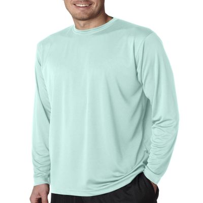 8422 UltraClub Adult Cool & Dry Sport Long-Sleeve Performance Interlock Tee (Sea Frost) (4XL)