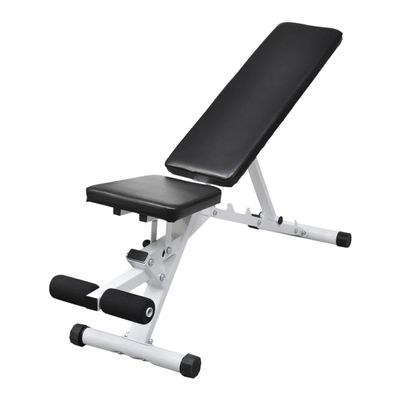 vidaXL Adjustable Fitness Workout Utility Bench - Heavy-Duty Steel Construction, 5 Levels of Backrest, Perfect for Improvement of Physical Fitness, Home Gym, Commercial Use, Easy Assembly
