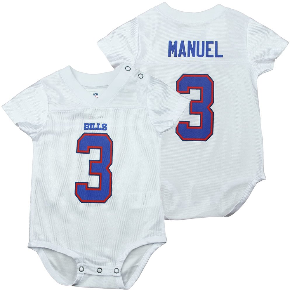 Buffalo Bills NFL Infants EJ Manuel # 3 Creeper Jersey - White (0-3 Months)