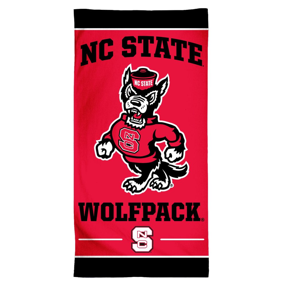 NCAA North Carolina State Wolfpack Fiber Beach Towel, 30 x 60, Multicolor