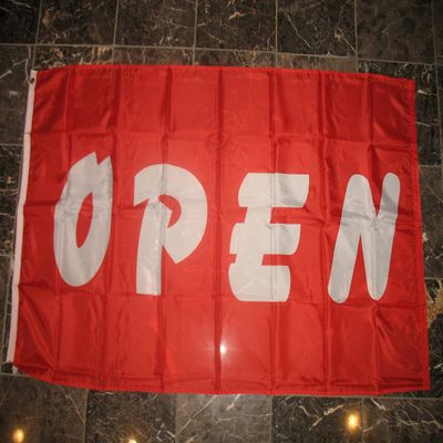 3x5 Red Open Flag 3'x5' Banner Brass Grommets