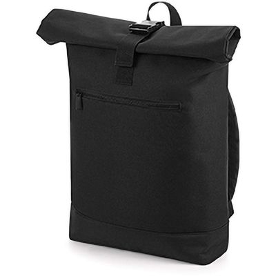 BagBase mens Bagbase Unisex Roll Top Backpack/Rucksack Black Black One size
