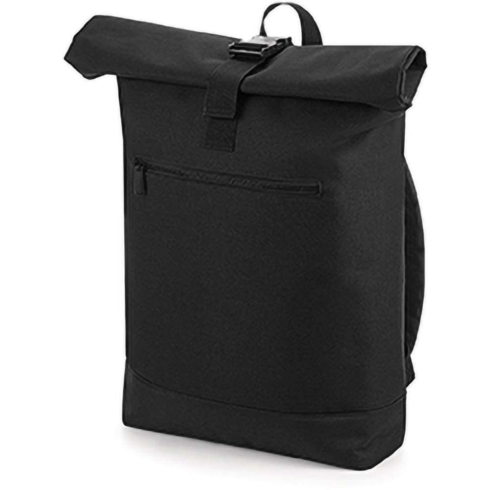BagBase mens Bagbase Unisex Roll Top Backpack/Rucksack Black Black One size