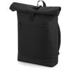 BagBase mens Bagbase Unisex Roll Top Backpack/Rucksack Black Black One size view 1