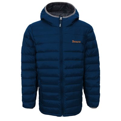 Outerstuff NFL Chicago Bears Boys (8-20) Solid Packaway Puffer Jacket, Medium, Dark Obsidian