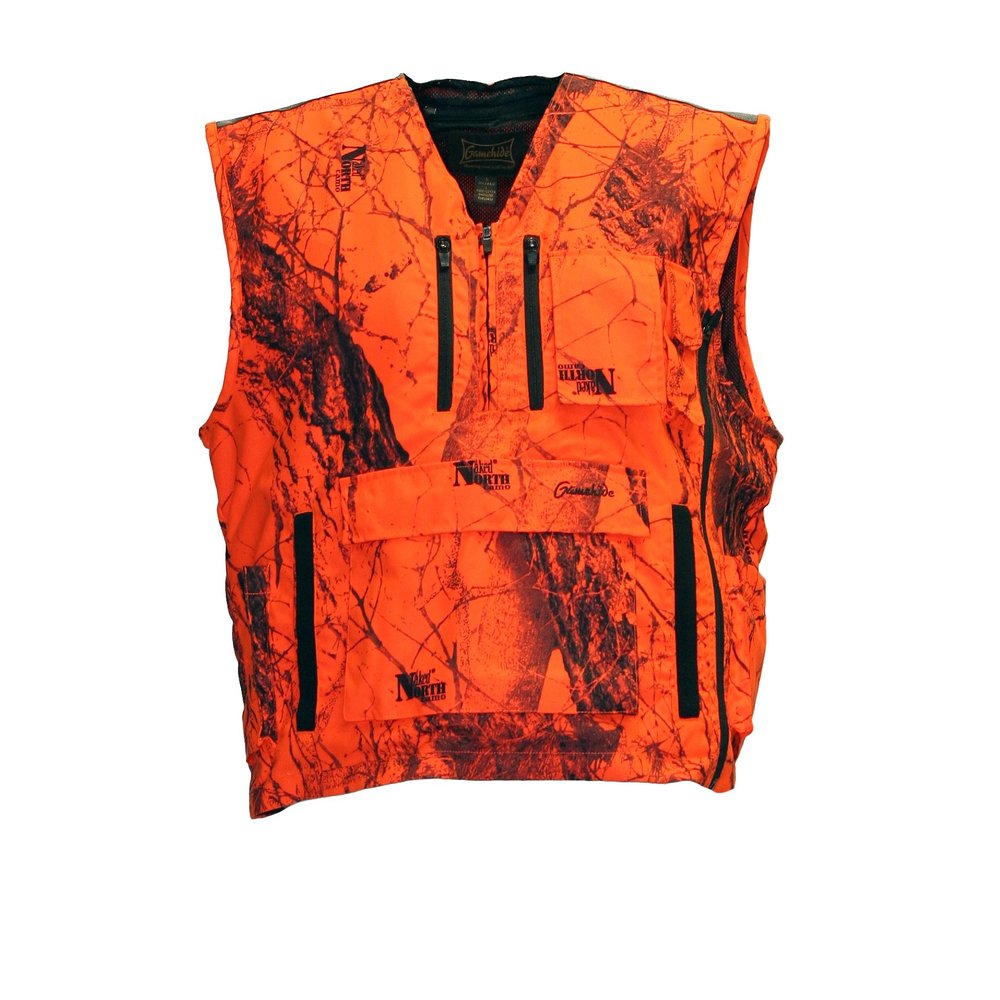 Gamehide Mountain Pass Extreme Big Game Blaze Deer Hunting Vest (Orange Camo, 4X-Large)