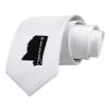 TOOLOUD Mississippi - United States Shape Printed White Neck Tie view 1
