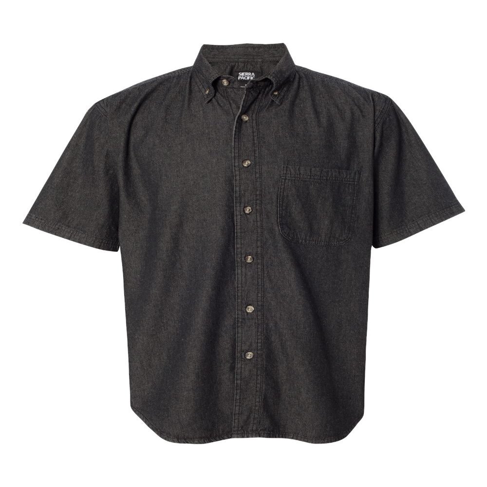 Sierra Pacific Short Sleeve Denim Shirt L Black Denim