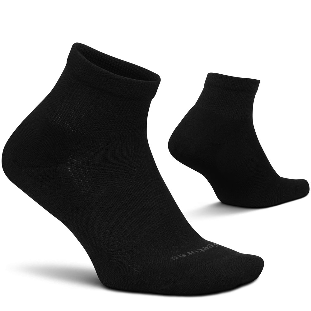 Feetures Therapeutic Max Cushion Quarter Sock - Non-Binding Diabetic Socks - Black, XL (1 Pair)