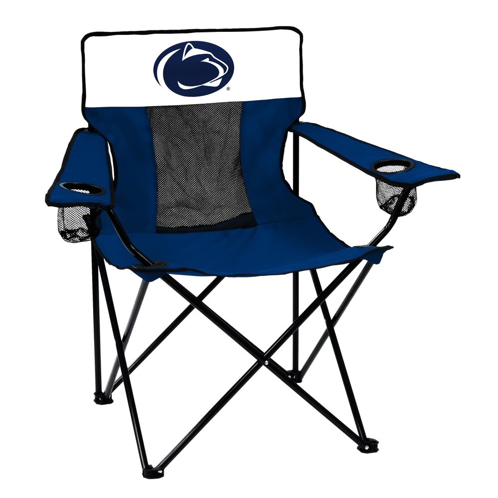 Logo Brands NCAA Penn State Nittany Lions Elite Portable Chair - Premium Outdoor Chair with Cup Holder, Powder-Coated Steel Frame, Lightweight and Portable for Tailgating,and Sporting Events
