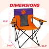 Logo Brands NCAA Clemson Tigers Elite Portable Chair - Premium Outdoor Chair with Cup Holder, Powder-Coated Steel Frame, Lightweight and Portable for Tailgating,and Sporting Events view 3