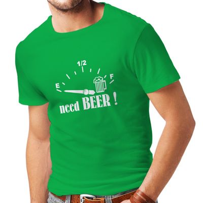 lepni.me Mens T-shirt I Need More Craft Beer! Funny Gift Drinking Bar Party Slogans (XX-Large Green White)