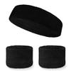 COUVER - Black Athletic Sweatbands Set(Headband & 2PCs Wristbands) for Sports view 1