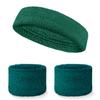 Couver Teal Headband & Wristbands Set(3pc) - Ultra Absorbent Cotton Terry Cloth Athletic for Tennis, Basketball, Gym & Running view 1
