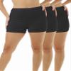 Underworks Womens 100% Cotton Cuff Leg 5-inch Inseam Bloomers Black 3-Pack Small 35-36 HIPS view 1