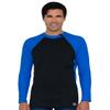 Tuga Men's Neoprene Wetsuit Hybrid Zip Top, Made in USA, Black/Royal, Small view 1