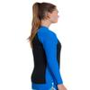 Tuga Women's Neoprene Wetsuit Hybrid Top, Made in USA, Black/Royal, Large view 2