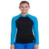 Tuga Women's Neoprene Wetsuit Hybrid Top, Made in USA, Black/Turquoise, Medium view 1