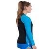Tuga Women's Neoprene Wetsuit Hybrid Top, Made in USA, Black/Turquoise, Large view 2