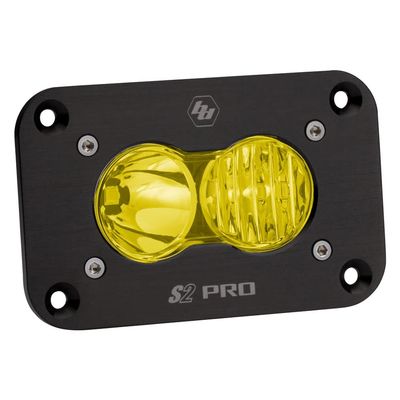 Baja Designs S2 Pro LED Black Flush Mount Light Pod (Driving/Combo; Amber)